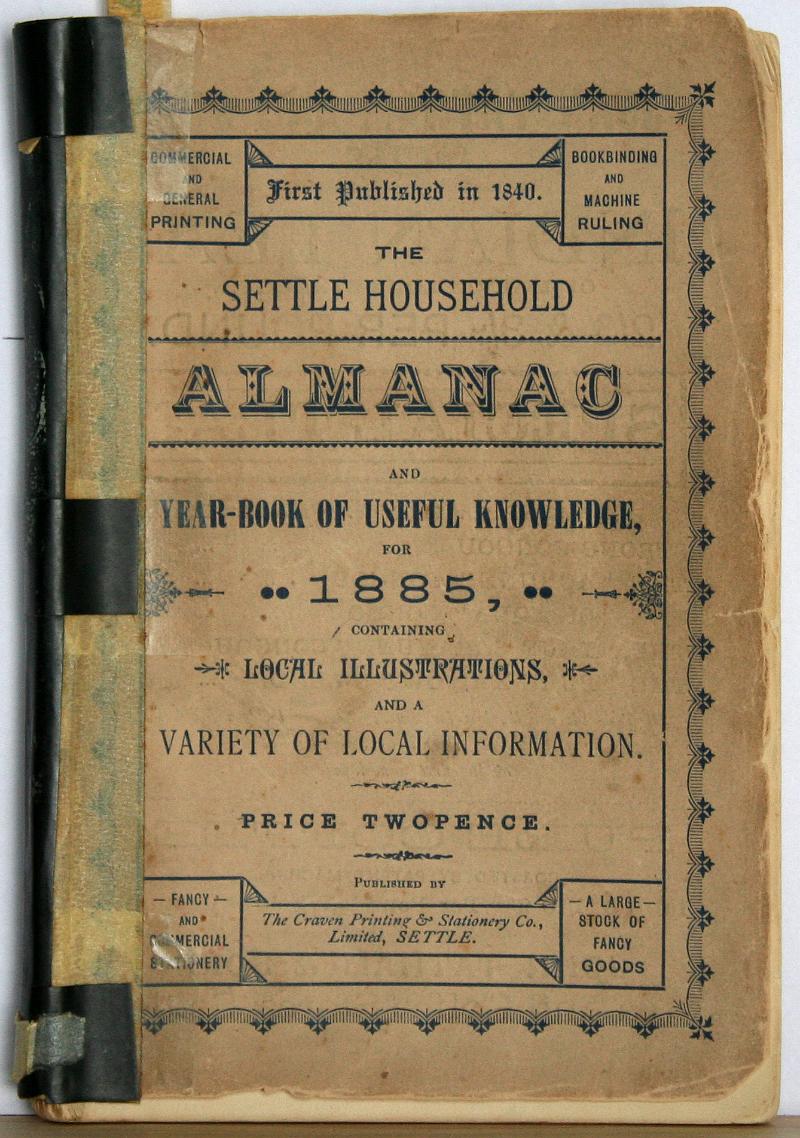 Settle Almanac 1885.JPG - The Settle Household Almanac 1885 - Front Cover,